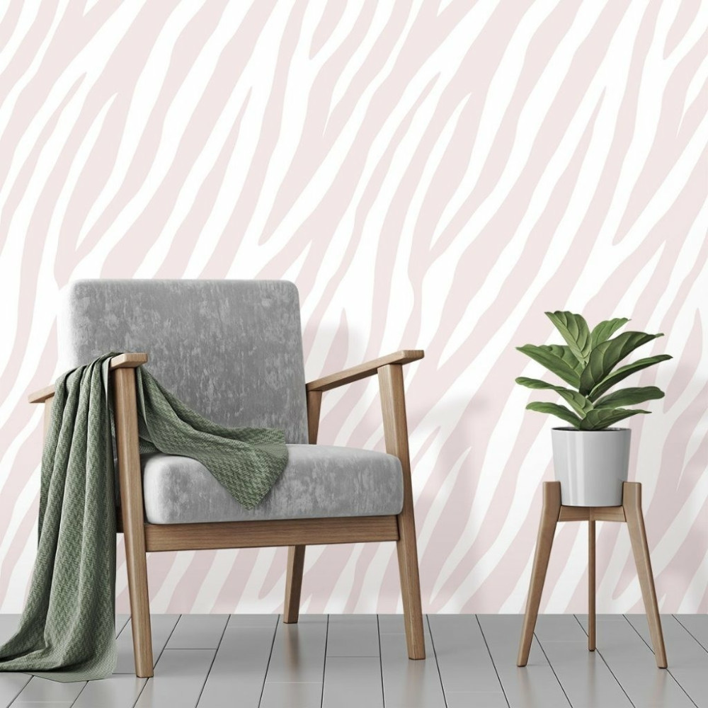 Papel de Parede Personalizado Zebra Rosa Bebe