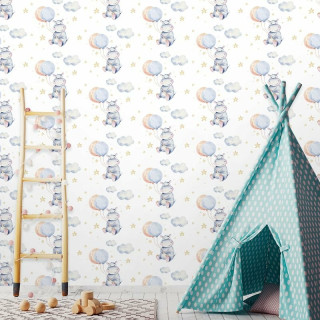 Papel de Parede Baby Hipopótamo Cute