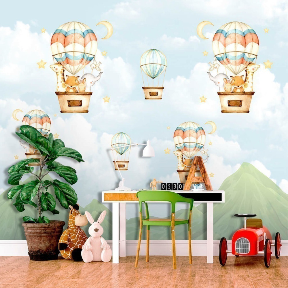 Papel De Parede Personalizado Bichinhos Nos Balões Mágicos