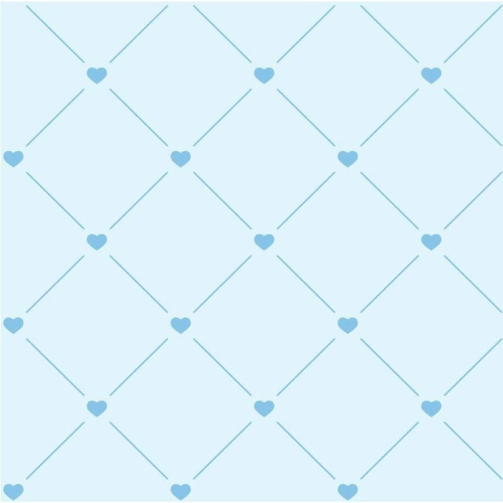 Papel de Parede Losango em Tons de Azul com Coração