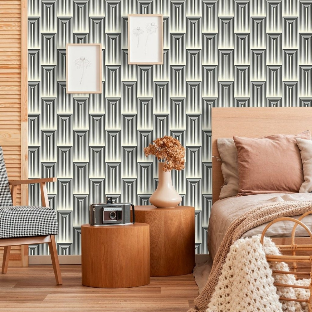 Papel de parede Geométrico Quadrado Abstrato Retro Papel de parede Geométrico Quadrado Abstrato Retro