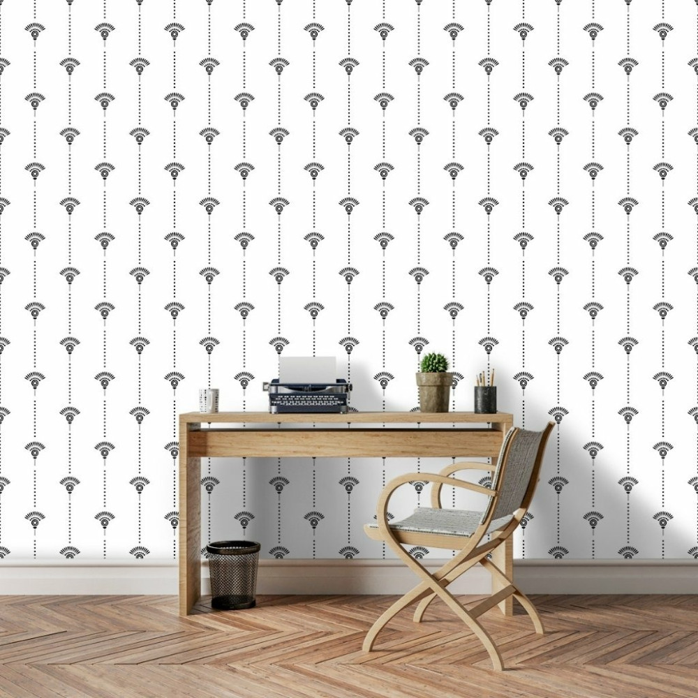 Papel de Parede Personalizado Black Dotted Papel de Parede Personalizado Black Dotted