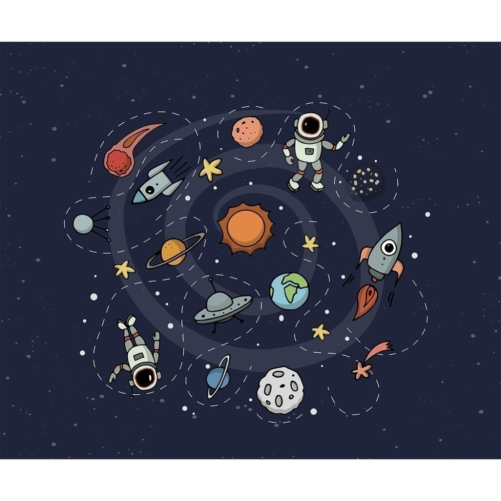 Papel De Parede Personalizado Astronautas e Planetas