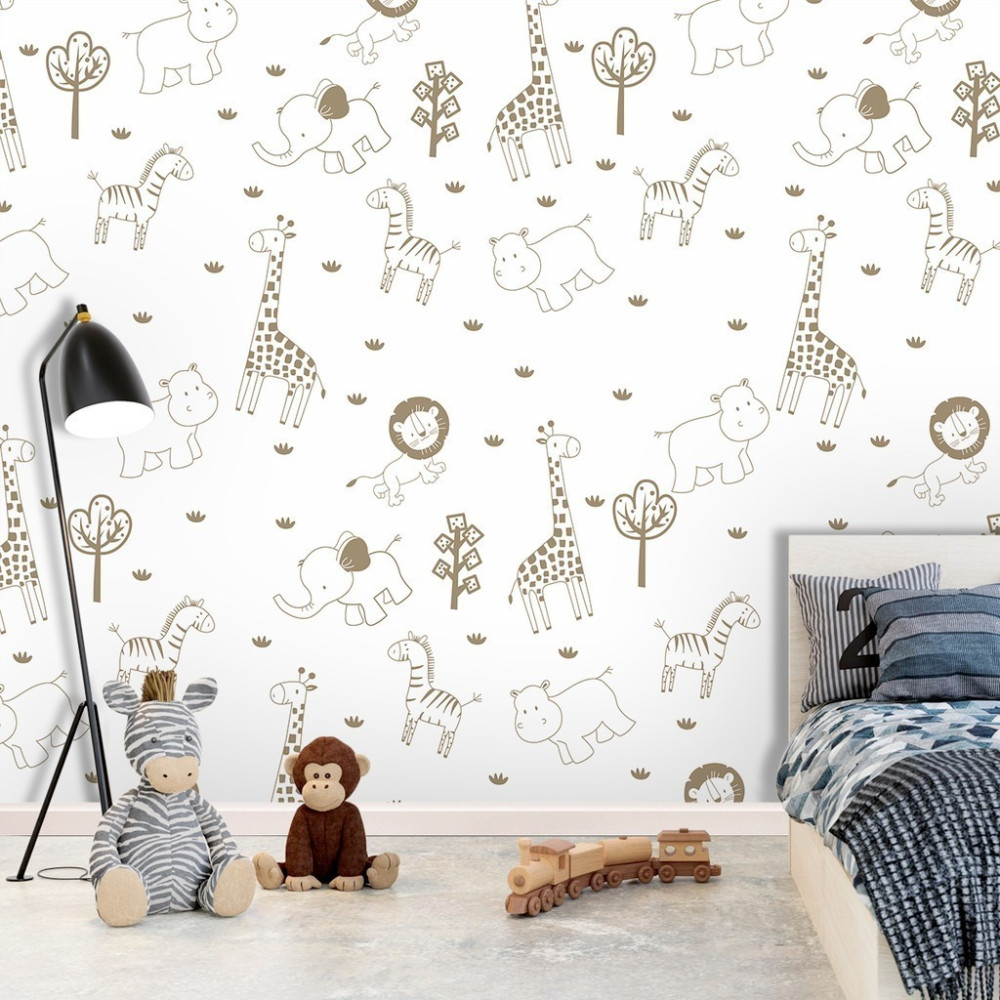Papel De Parede Personalizado Desenho Safari
