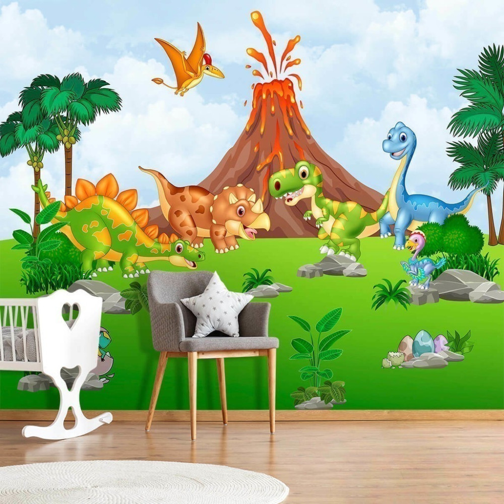 Papel De Parede Personalizado Dinossauros Amigos