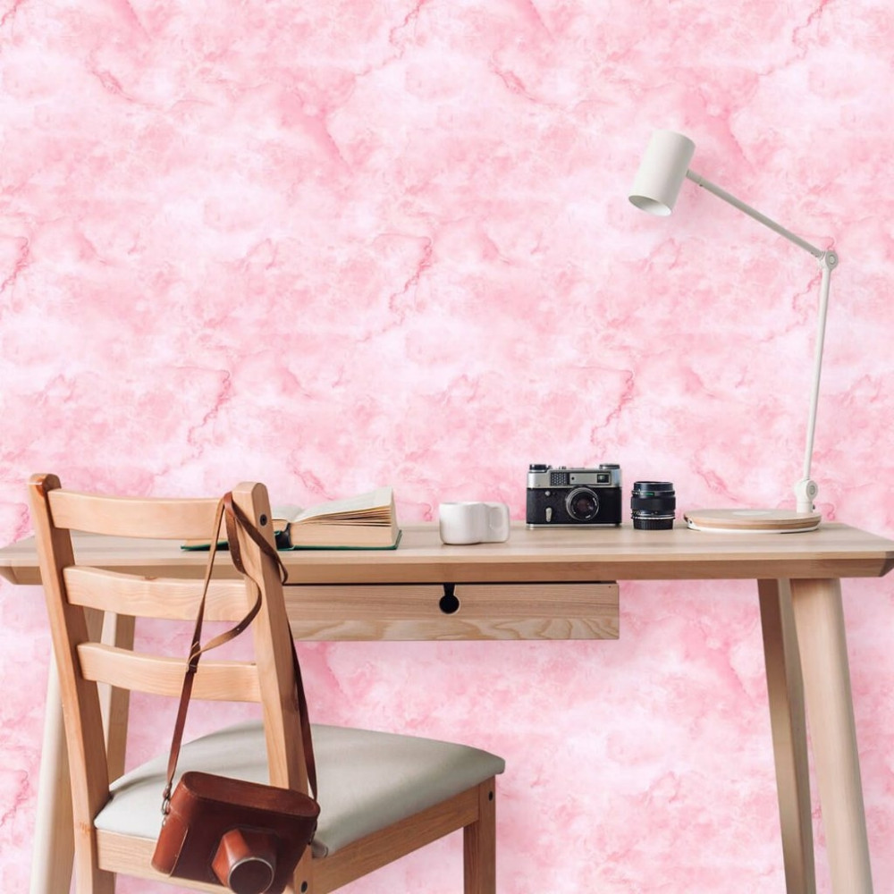 Papel de Parede Mármore Bubblegum Pink