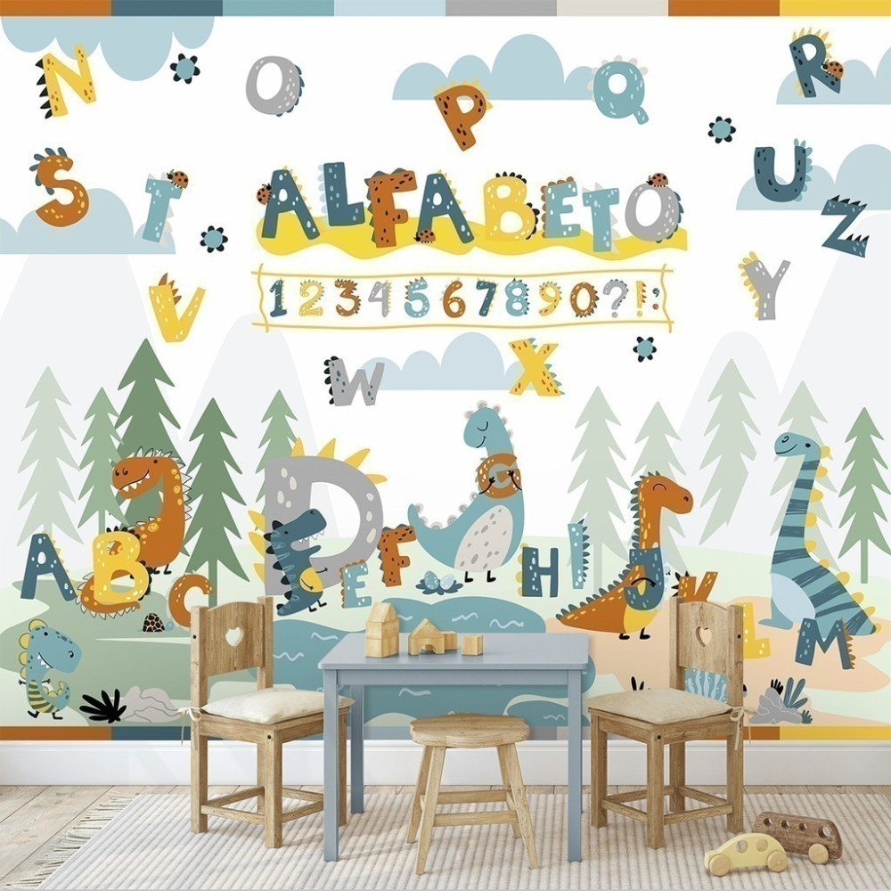 Papel De Parede Personalizado Aprendendo Com Os Dinos Cute