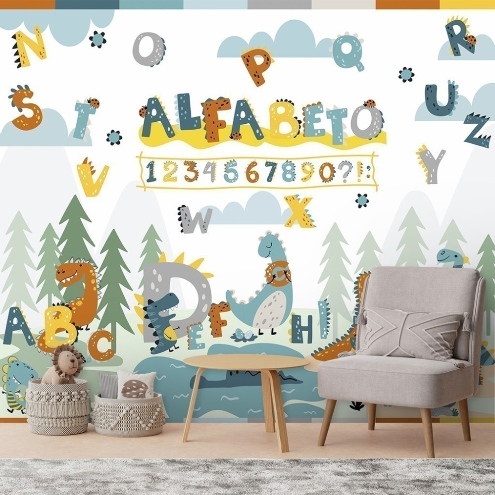 Papel De Parede Personalizado Aprendendo Com Os Dinos Cute