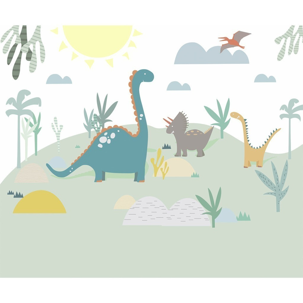 Papel De Parede Personalizado Amiguinhos Dinossauros