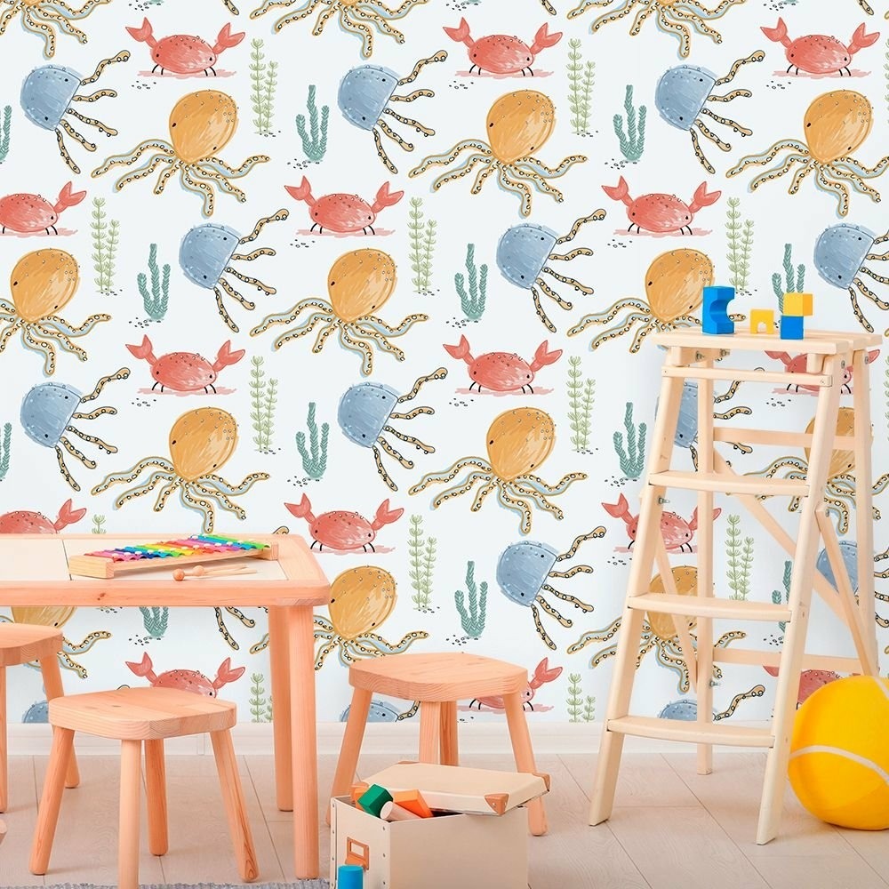 Papel de Parede Baby Amiguinhos do Mar