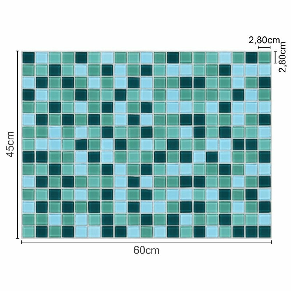 Revestimento de Azulejo Pastilhas de Vidro em tons de Verde e Azul