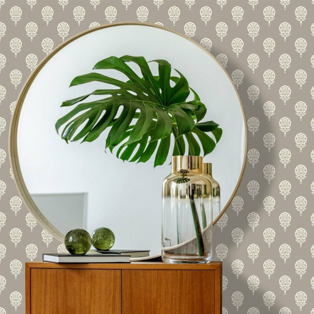 Papel de Parede Personalizado Arabesco Marrom Papel de Parede Personalizado Arabesco Marrom