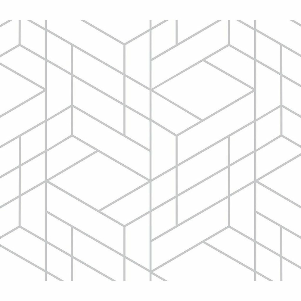 Papel de Parede Personalizado Geométrico Linhas Cinzas