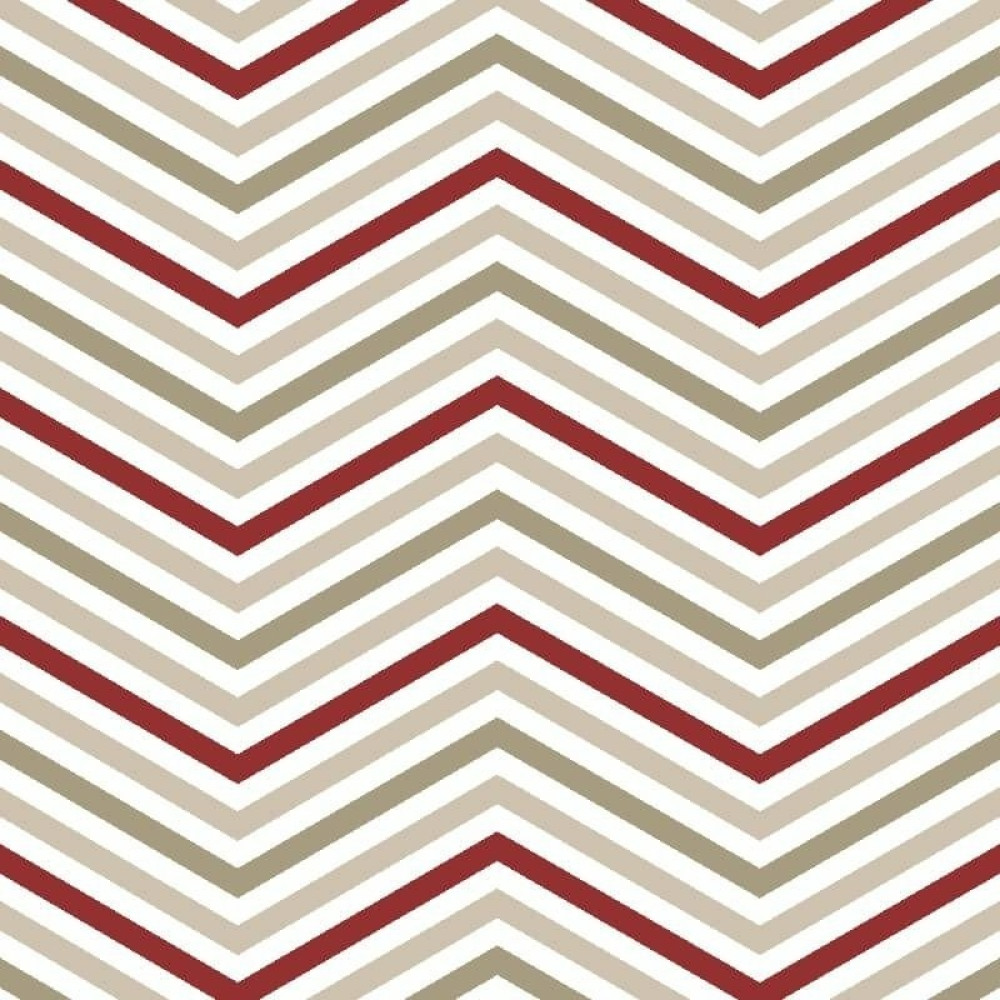 Papel de Parede Chevron em tons de Bege e Vermelho