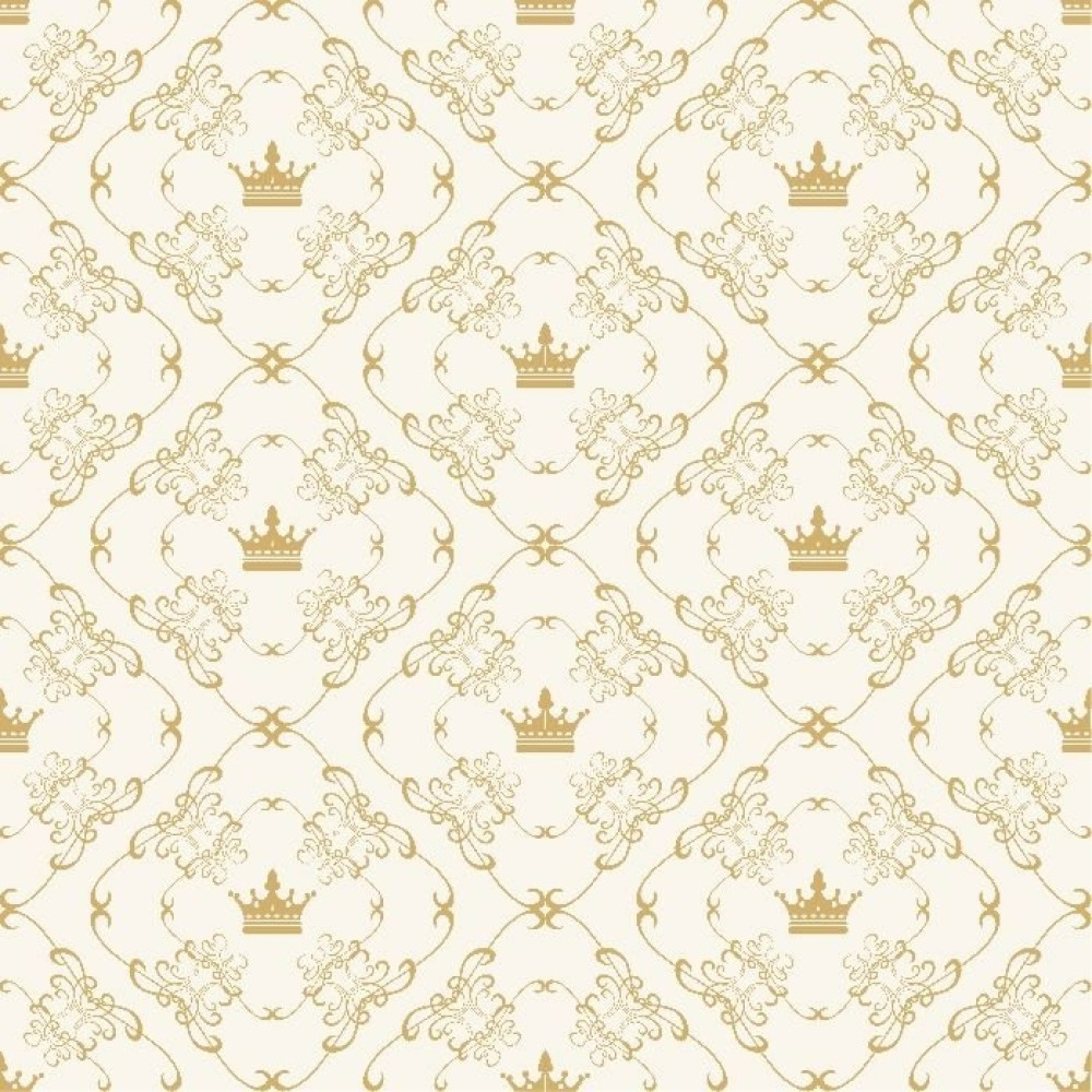 Papel de Parede Arabesco Bege e Dourado