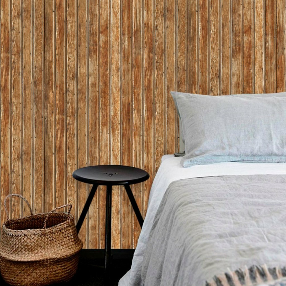 Papel de Parede Madeira Ripada Ferrugem