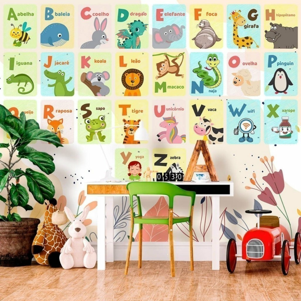 Papel De Parede Personalizado Abcdário Dos Bichinhos Papel De Parede Personalizado Abcdário Dos Bichinhos