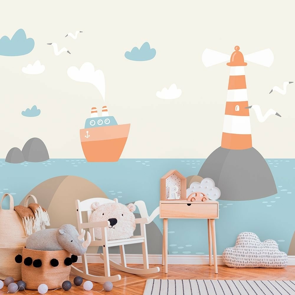 Papel de Parede Personalizado Farol Cute