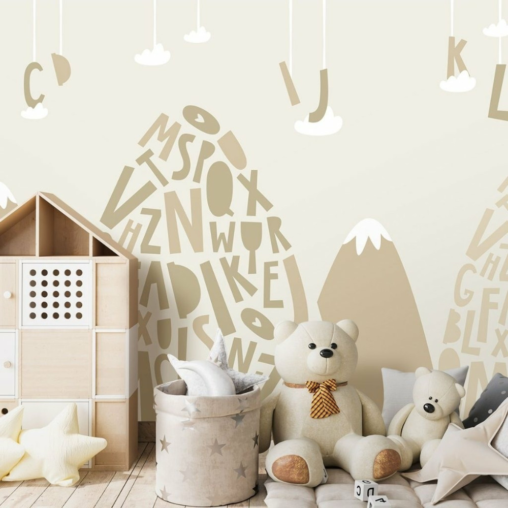 Papel de Parede Personalizado Montanhas Letras