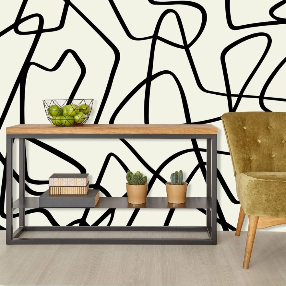 Papel De Parede Personalizado Linhas Abstratas