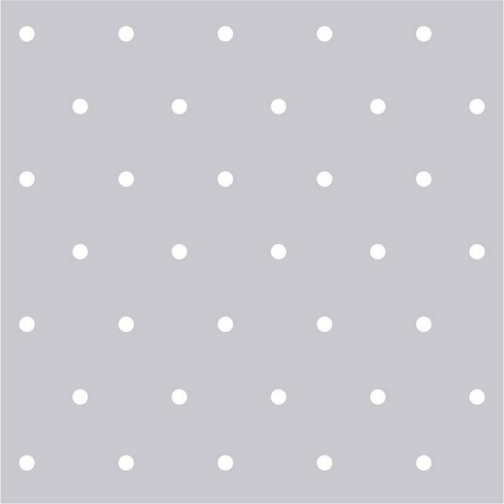 Papel de Parede estilo Poá Cinza e Branco