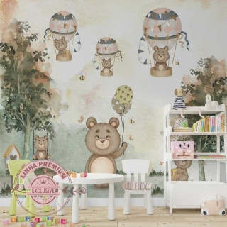 Papel De Parede Personalizado Ursinhos Na Floresta