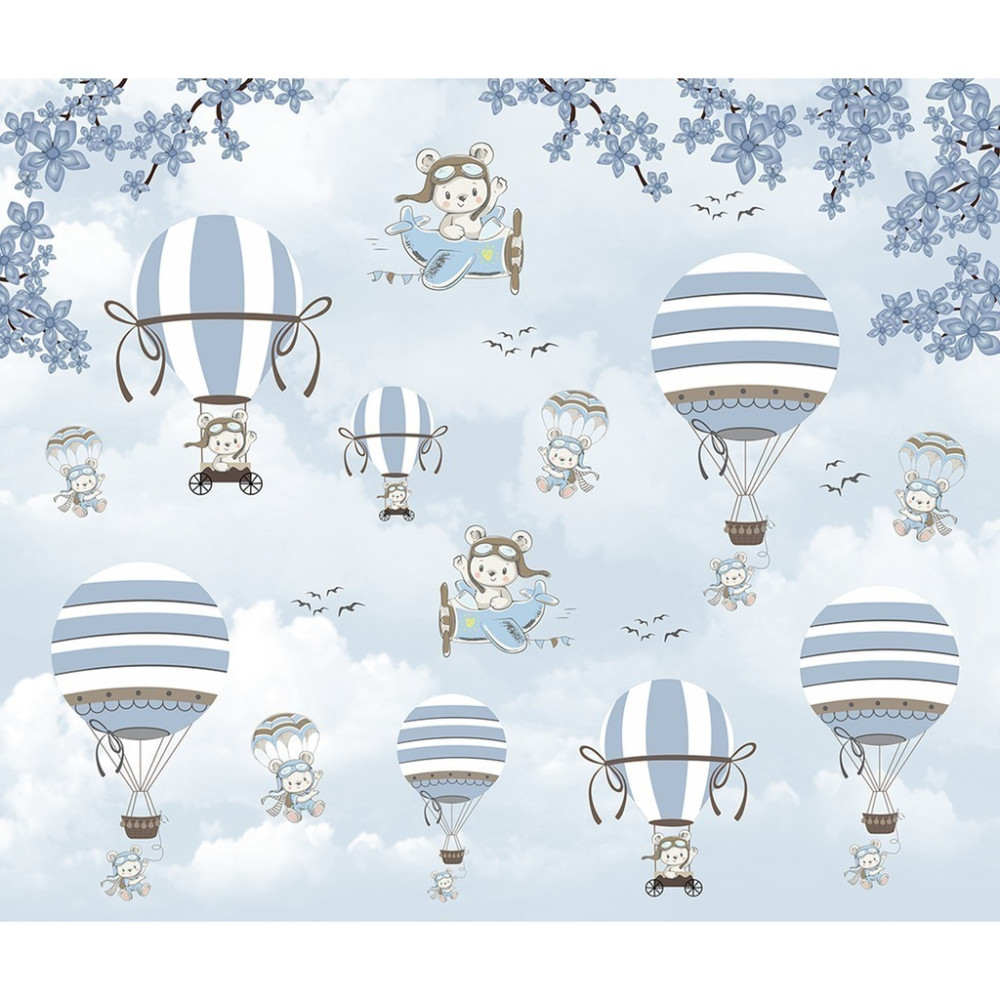 Papel De Parede Personalizado Ursinhos Aviadores Baby