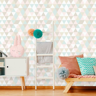 Papel de Parede Geométrico Triângulos Elegance tons Pastéis