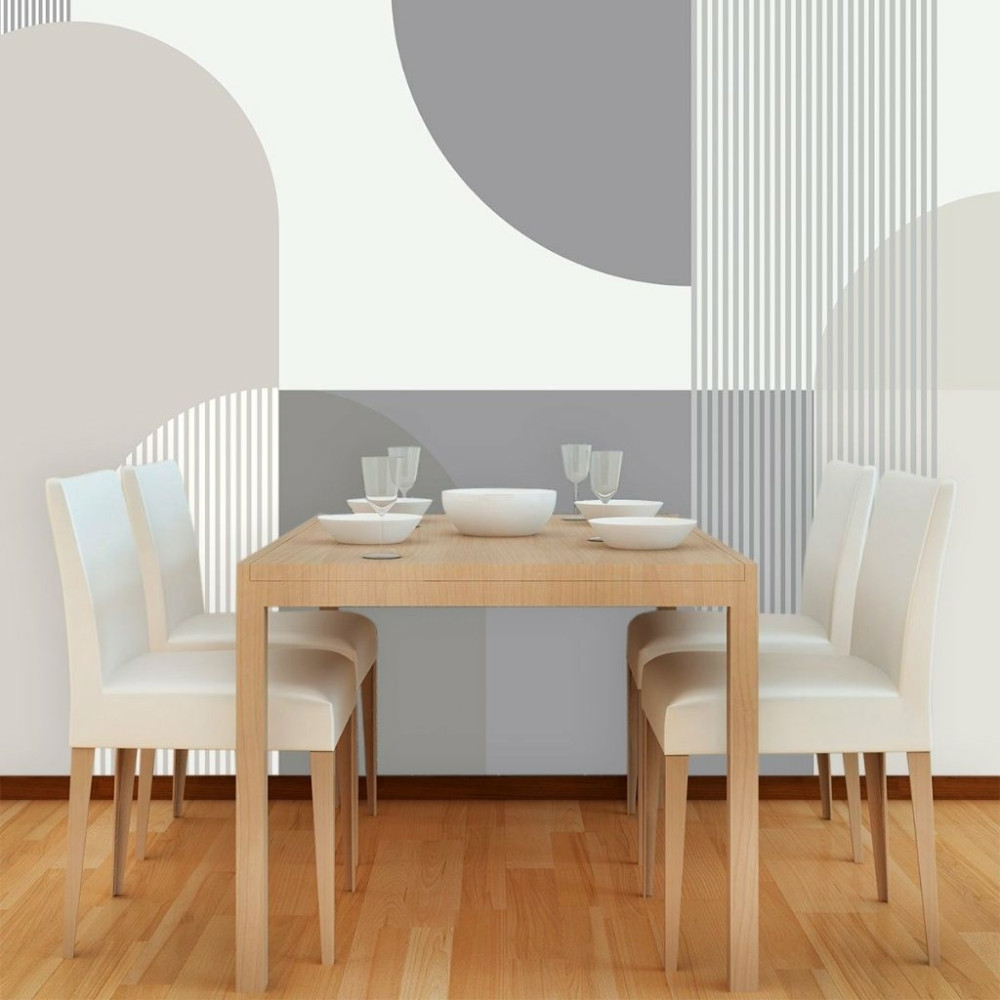 Papel De Parede Personalizado Formas Geometricas Em Tons De Cinza