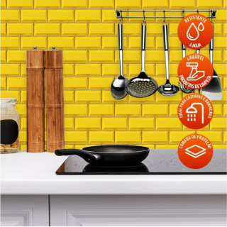 Revestimento de Azulejo Metrô Amarelo