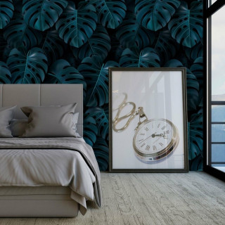 Papel de Parede Personalizado Costela de Adão Azul Marinho