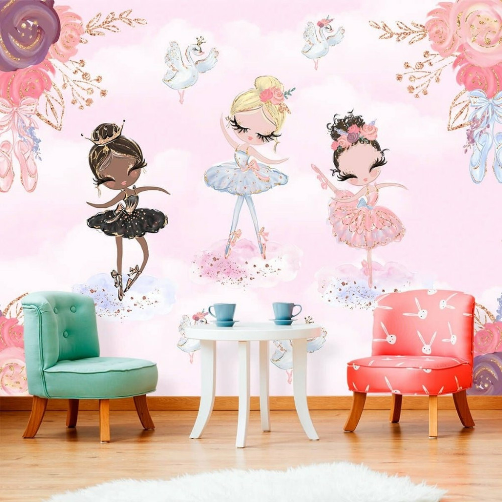 Papel de Parede Personalizado Ballet Watercolor Papel de Parede Personalizado Ballet Watercolor