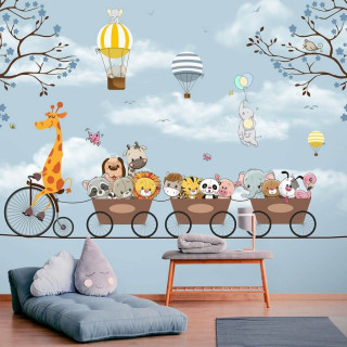 Papel de Parede Personalizado Passeio Encantado Baby Blue