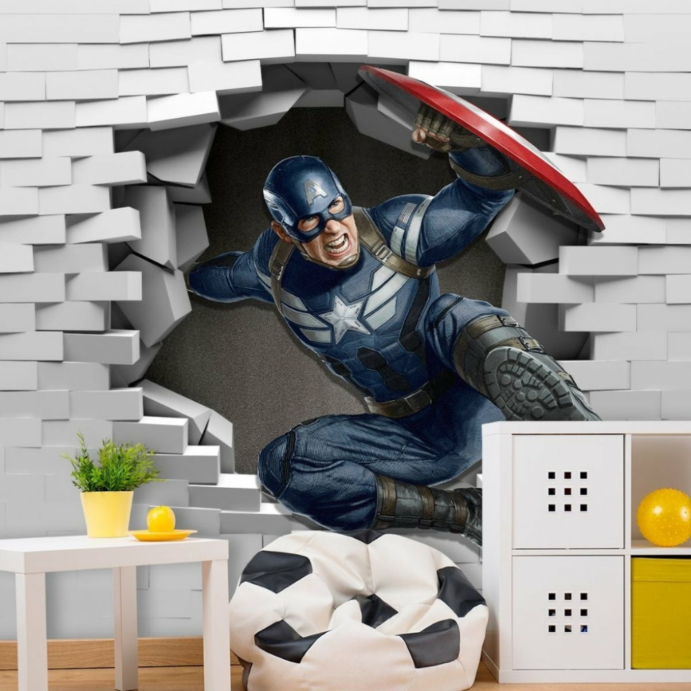 Papel de Parede Personalizado Capitão América Papel de Parede Personalizado Capitão América