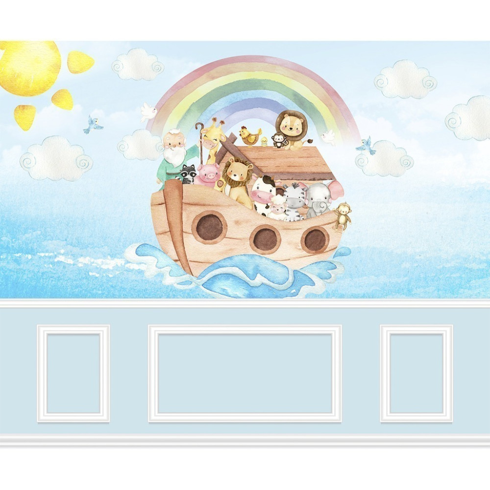 Papel De Parede Personalizado Arca De Noé Aquarela