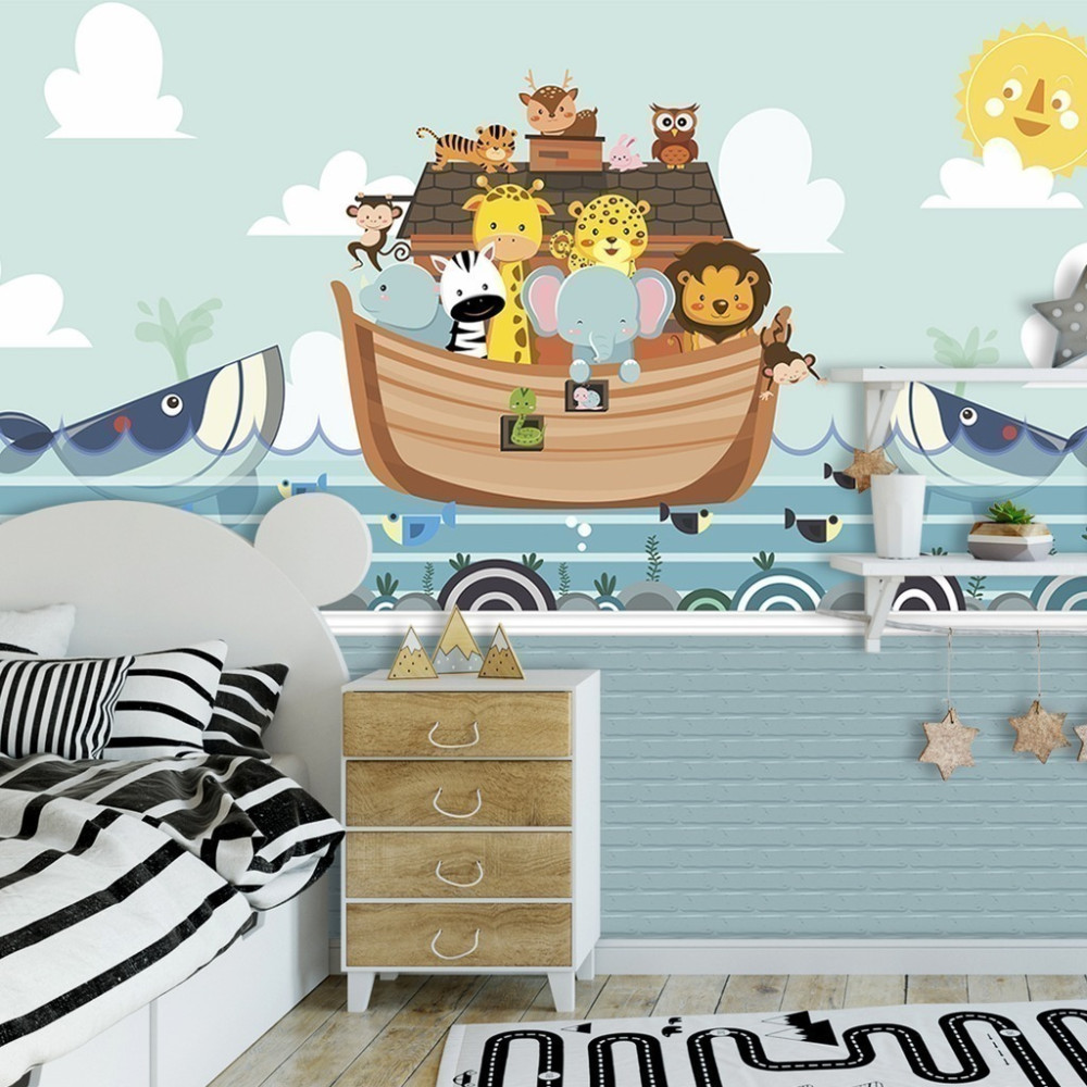 Papel De Parede Personalizado Animais Na Arca De Noé Cute Papel De Parede Personalizado Animais Na Arca De Noé Cute