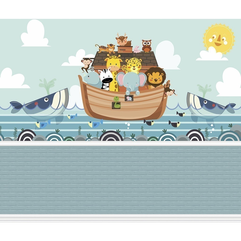 Papel De Parede Personalizado Animais Na Arca De Noé Cute Papel De Parede Personalizado Animais Na Arca De Noé Cute