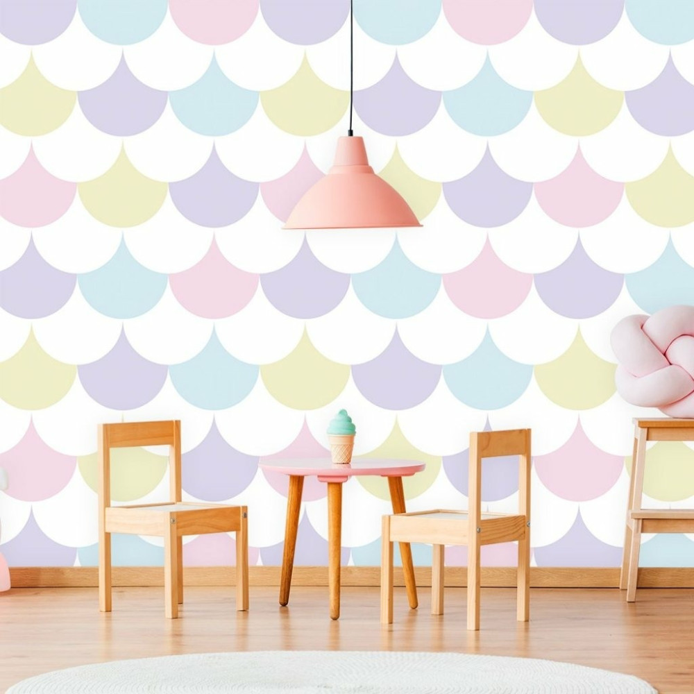 Papel De Parede Personalizado Escamas Tons Pastéis Papel De Parede Personalizado Escamas Tons Pastéis