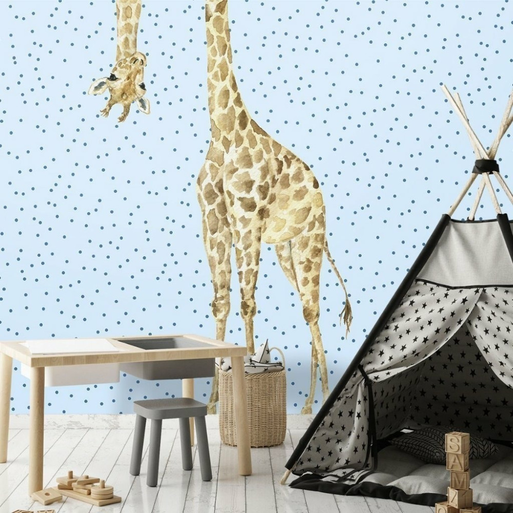 Papel de Parede Personalizado Girafa Poá Papel de Parede Personalizado Girafa Poá