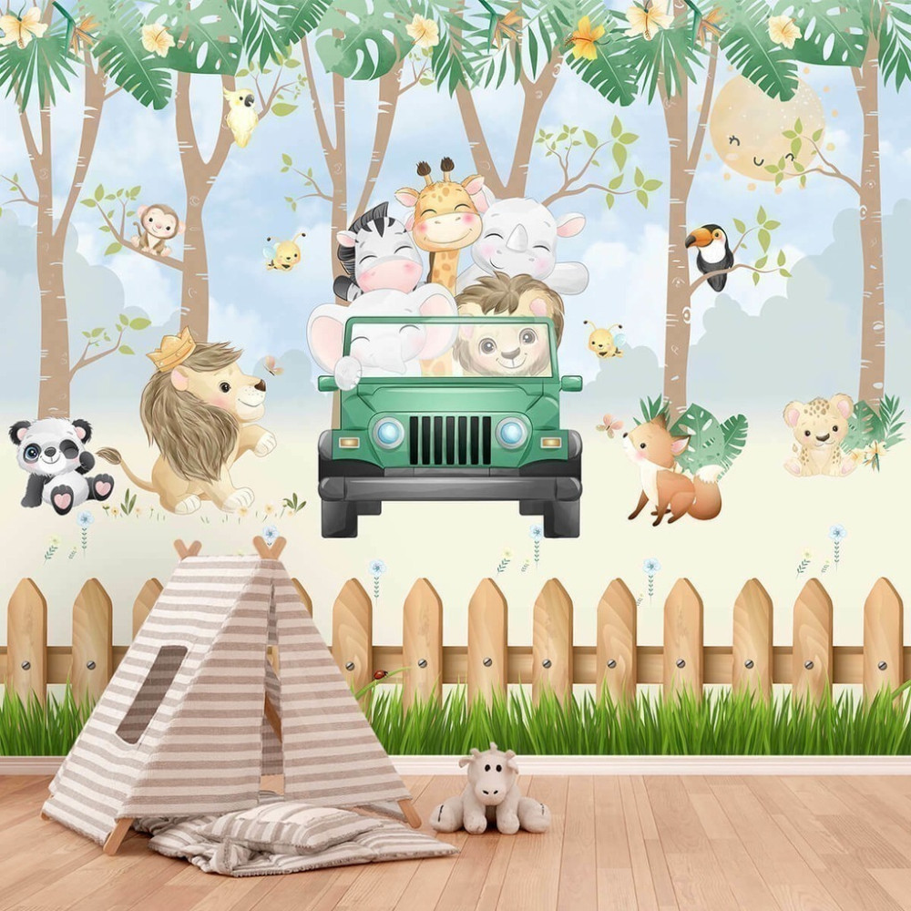 Papel De Parede Personalizado Passeio Divertido Bichinhos Papel De Parede Personalizado Passeio Divertido Bichinhos