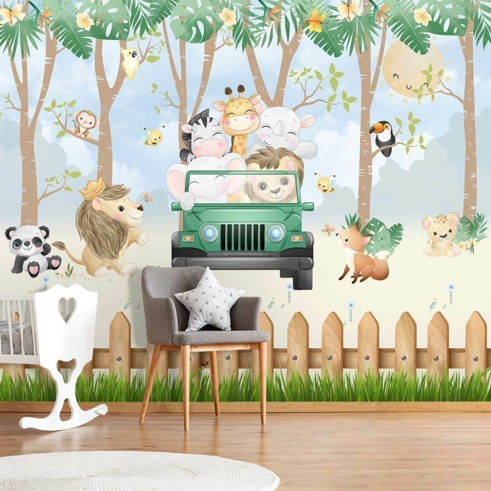 Papel De Parede Personalizado Passeio Divertido Bichinhos Papel De Parede Personalizado Passeio Divertido Bichinhos