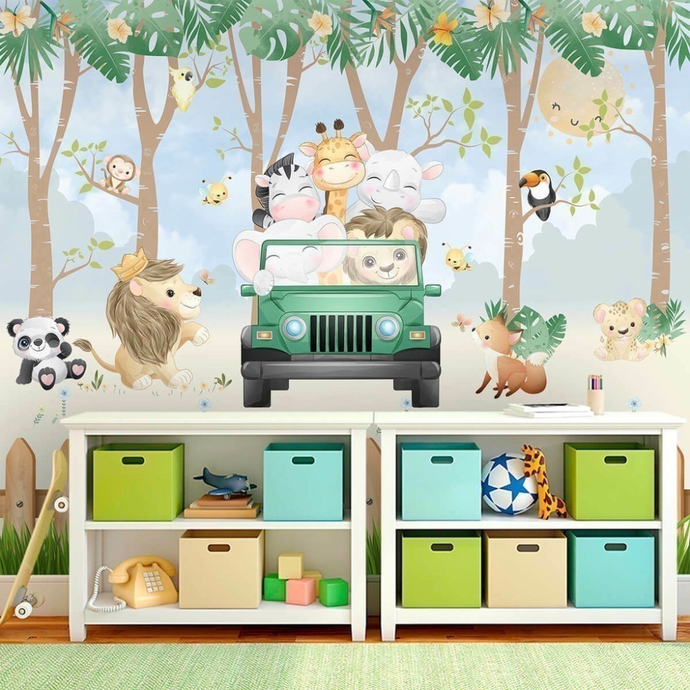 Papel De Parede Personalizado Passeio Divertido Bichinhos Papel De Parede Personalizado Passeio Divertido Bichinhos