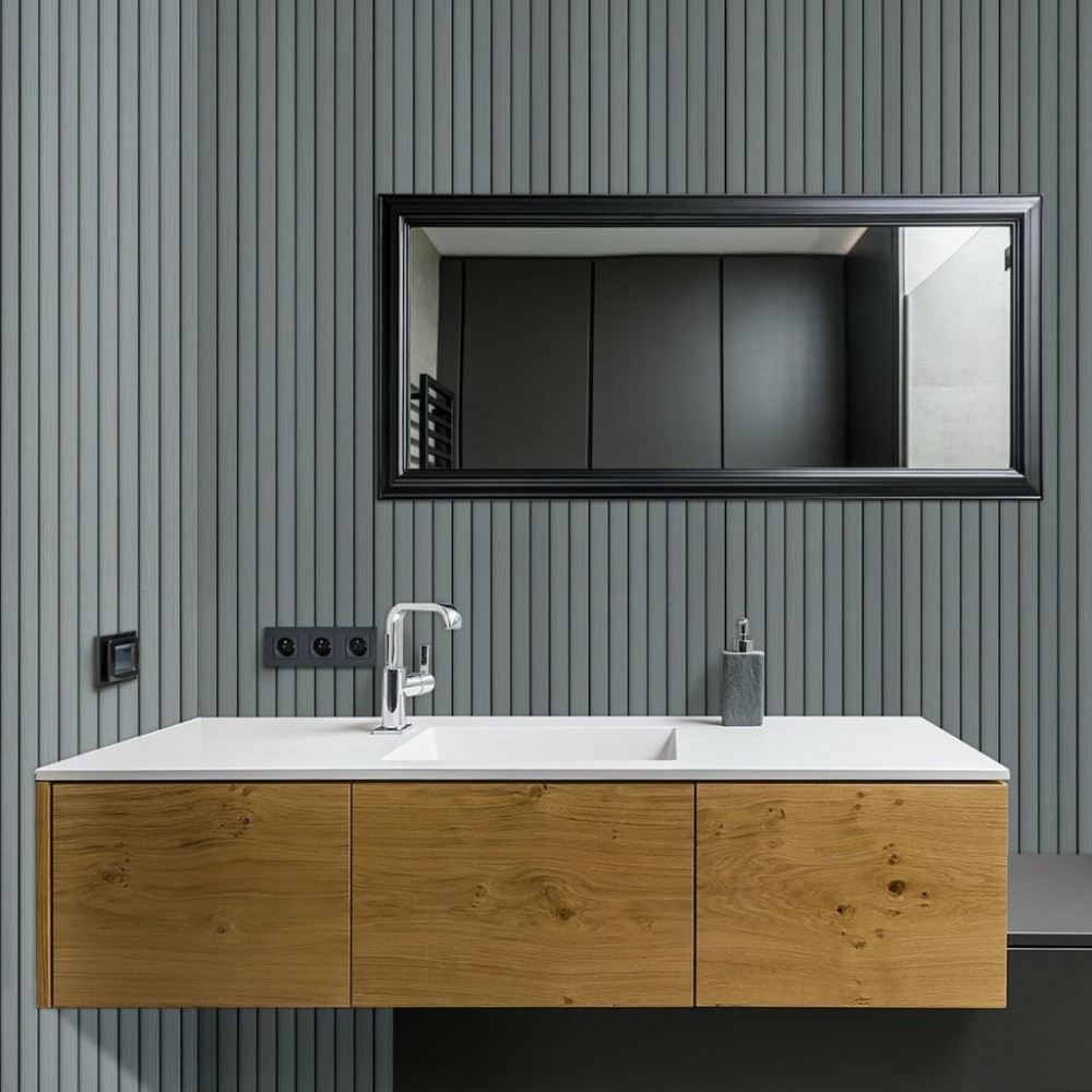 Papel de Parede Madeira Ripada Silver Papel de Parede Madeira Ripada Silver