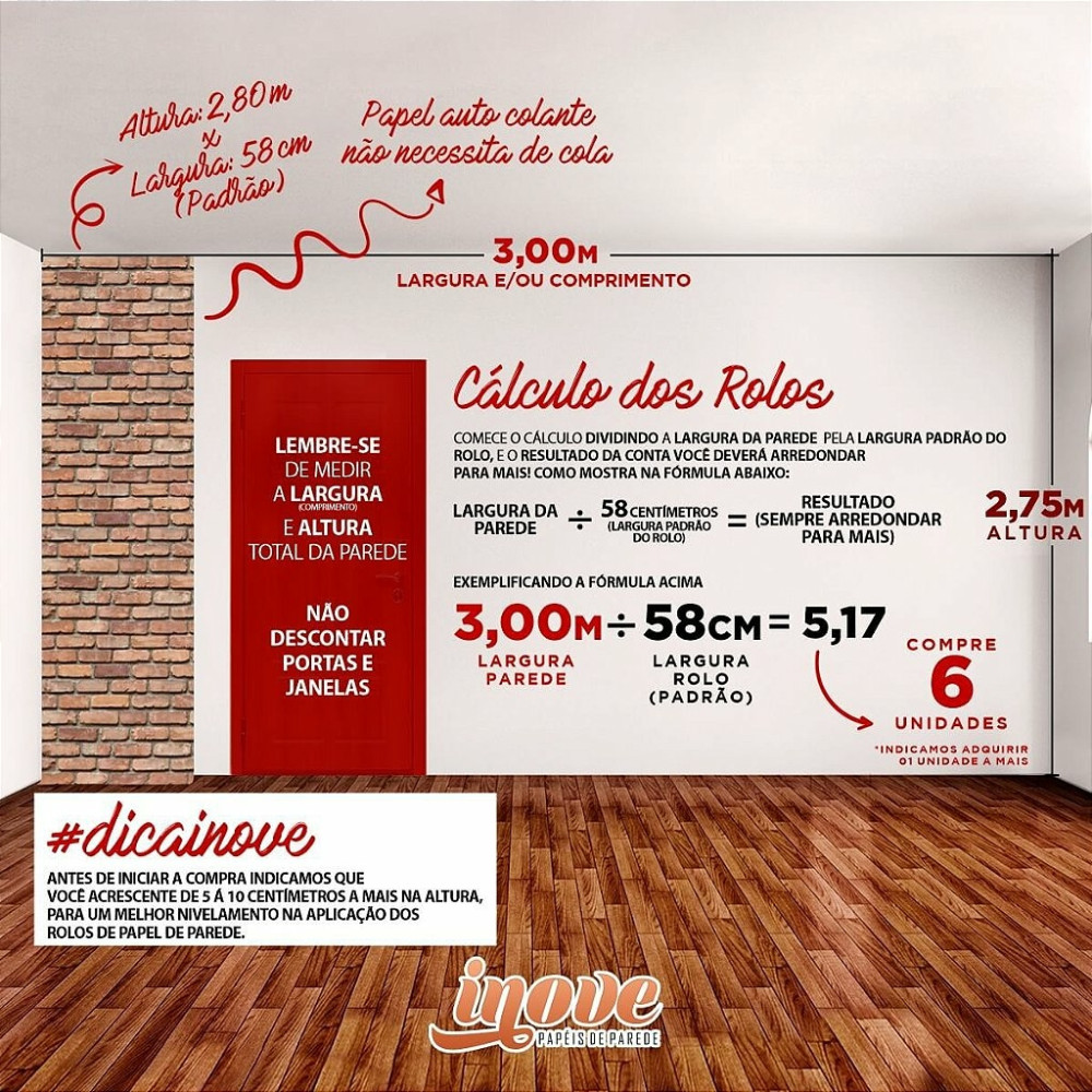 Papel de Parede Tijolinho Marrom e Vermelho