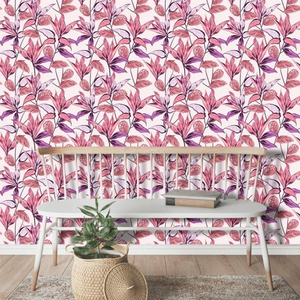 Papel de Parede Personalizado Botânico Rose