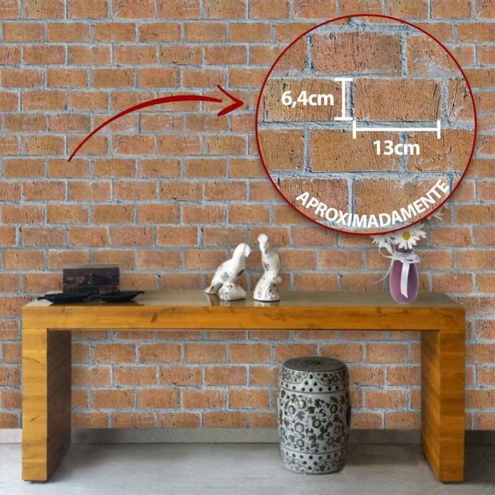 Papel de Parede Tijolinho com Efeito Riscado