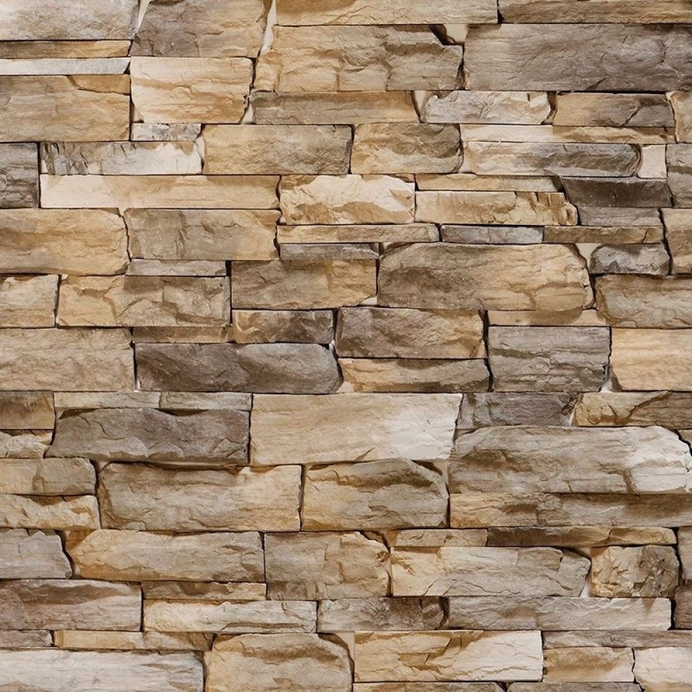 Papel de Parede Pedras em Tons de Bege e Cinza