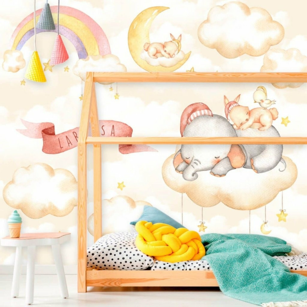 Papel de Parede Personalizado Elefantinho Baby