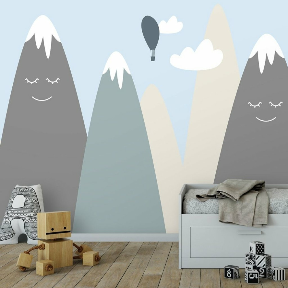 Papel de Parede Personalizado Montanhas Sorridentes