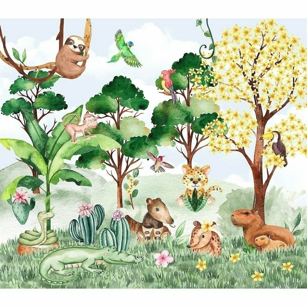 Papel de Parede Personalizado Tropical Cute